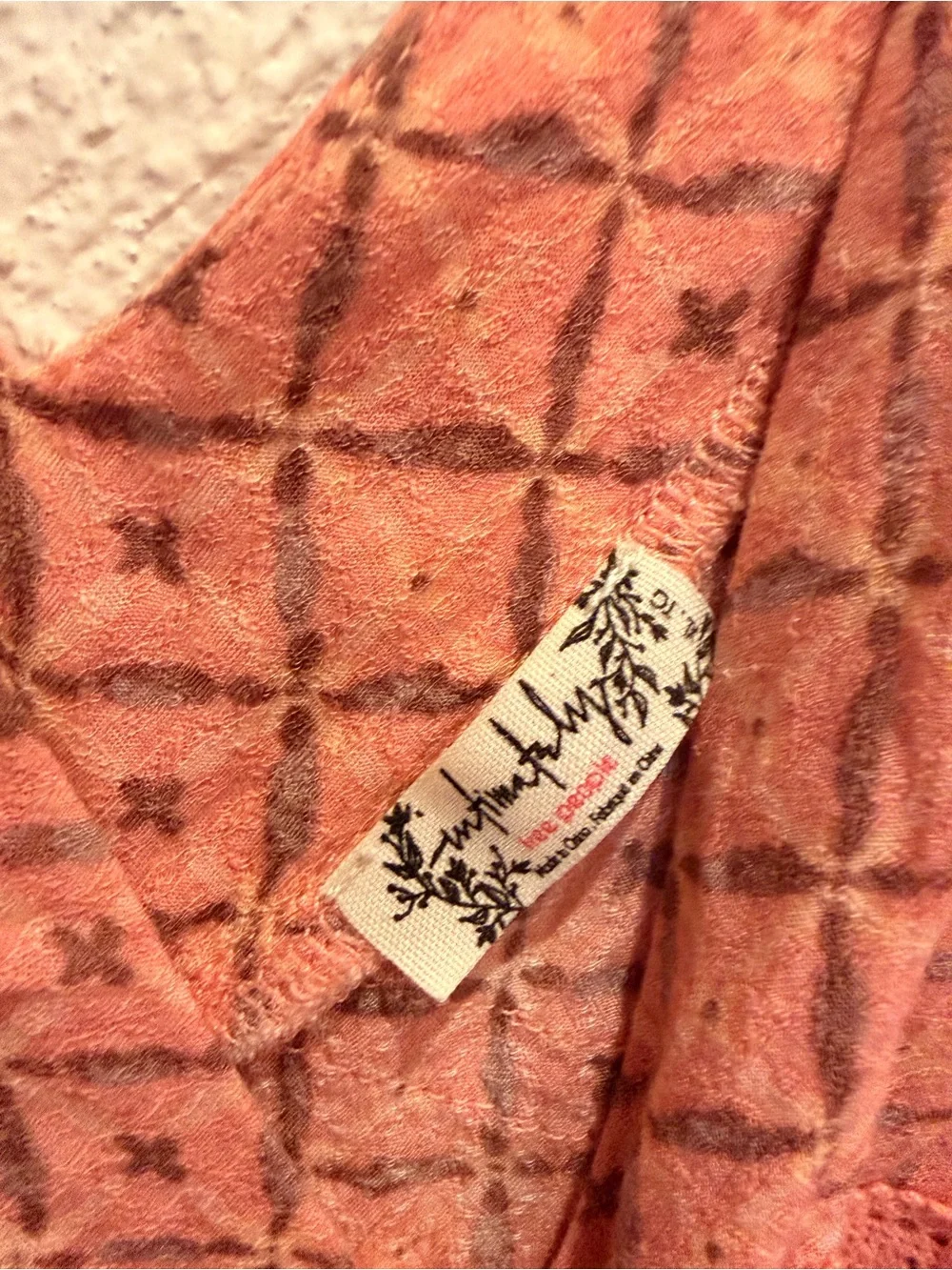 Free People Coral Crochet V-Neck Swim Coverup